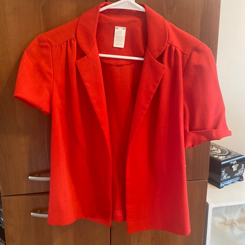 Vintage crop short sleeve jacket